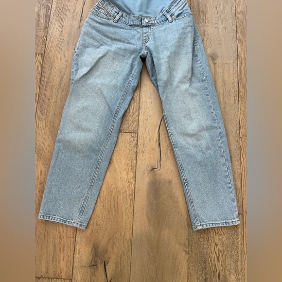 MAMA Slim Mom Ankle Jeans Small Pale Denim Blue Maternity Full Panel Pregnacy - Picture 3 of 7